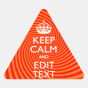 Tangerine en Red Swirl Decor for Your Keep Calm Driehoek Sticker
