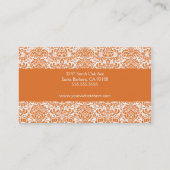 Tangerine en White Damask Visitekaartje (Achterkant)