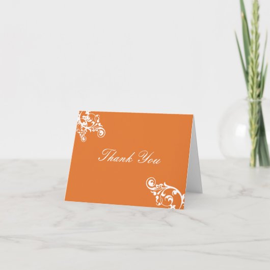 Tangerine et White Flouring Merci Note (Devant)