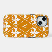 Tangerine Fleur de Lis avec monogramme (Verso Horizontal)