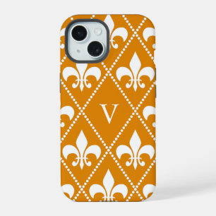 Tangerine Fleur de Lis avec monogramme