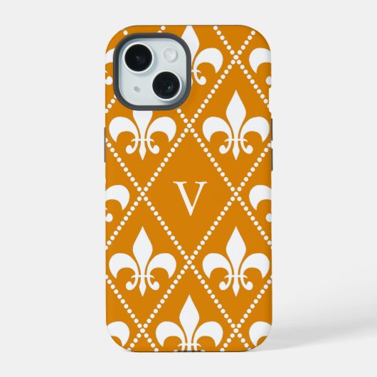 Tangerine Fleur de Lis avec monogramme (Verso)