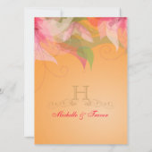 Tangerine Floral Fall Wedding Invitations Kaart (Achterkant)