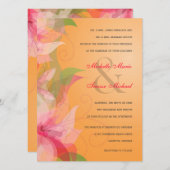 Tangerine Floral Fall Wedding Invitations Kaart (Voorkant / Achterkant)