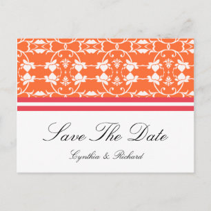 Tangerine framboos Sinaasappel Save the date Brief Aankondigingskaart