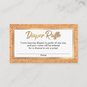 Tangerine Gouden Confetti Luier Tombola Ticket Kaa Informatiekaartje