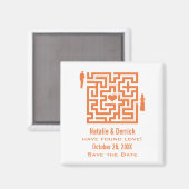 Tangerine Love Maze Save the Date Magnet (Recto/Verso)