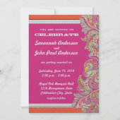 Tangerine marocaine & Fuchsia Mariage Invitations (Devant)