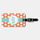 Tangerine monogram Bagagelabel (Voorkant horizontaal)
