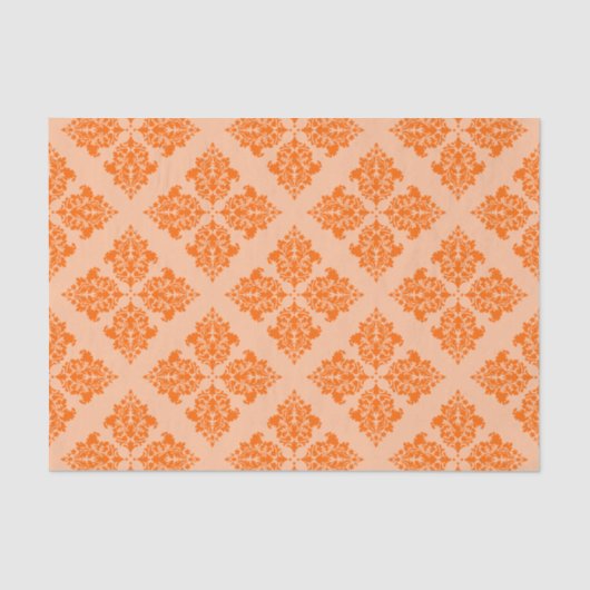 Tangerine Moroccan Damask Tissuepapier (Voorkant)
