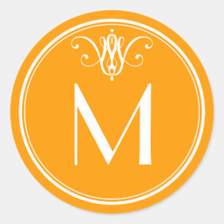 Tangerine Oranje Monogram Sticker