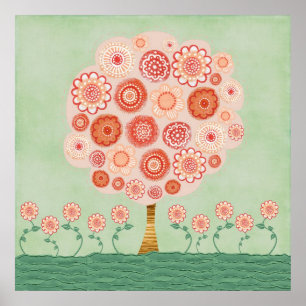 Tangerine Paysage Médias mixtes Poster Imprimer Ar