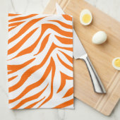 Tangerine Safari Zebra Theedoek (Quarter Fold)