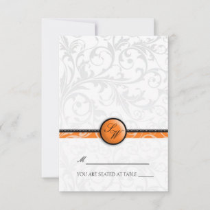 Tangerine Swirl Monogram volgend op Tent Place Car Kaart