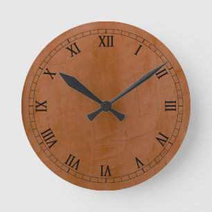 Tangerine Venetiaanse Pleisterwerk Wandklok Romein Ronde Klok