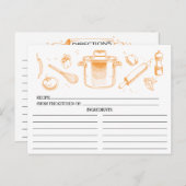 Tangerine Verketched Kitchen Tools Recipcards Briefkaart (Voorkant / Achterkant)