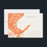 Tangerine Vintage moderne Peacock Wedding RSVP<br><div class="desc">Tangerine Vintage moderne Peacock Mariage Invitations</div>