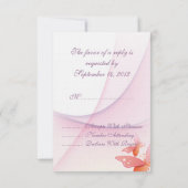 tangerine vlinder RSVP kaartje (Achterkant)