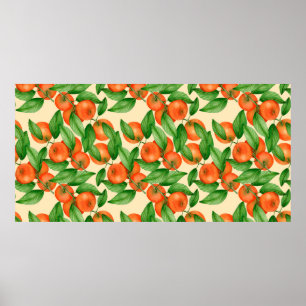Tangerine waterverf patroon poster