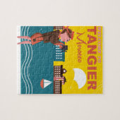 Tangier port marokko retro oude reisposter. legpuzzel (Horizontaal)