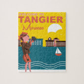 Tangier port marokko retro oude reisposter. legpuzzel (Verticaal)