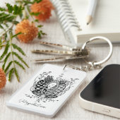 Tangle Art: Florales Design, Ovale - Sleutelhanger (Voorkant Rechts)