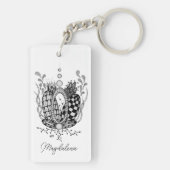 Tangle Art: Florales Design, Ovale - Sleutelhanger (achterkant)