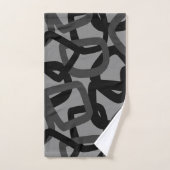 Tangle carré gris charbon noir (Serviette à main)