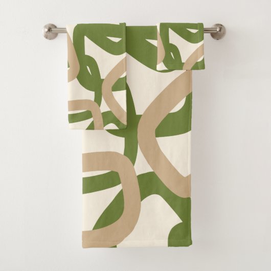 Tangle carré vert olive taupe chaud (En situation)