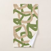 Tangle carré vert olive taupe chaud (Serviette à main)