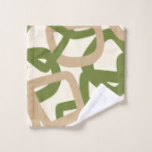 Tangle carré vert olive taupe chaud (Gant de toilette)