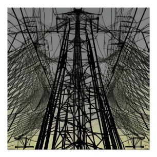 Tangle of Wires Pylon Perfect Poster
