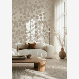 Tangled Canopy of Leaves XL grey brown botanic Behang