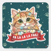 Tangled Christmas Lights Cat Sticker – Cute cat (Voorkant)