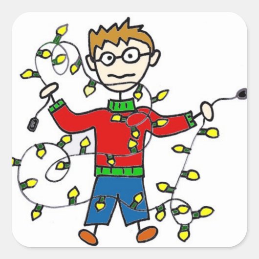 Tangled Christmas Lights Stickers (Voorkant)