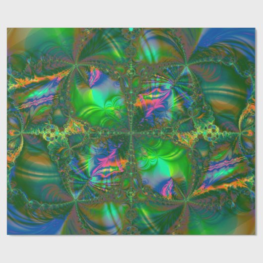 Tangled Destiny Psychedelic Fractal Cadeaupapier (Vlak)