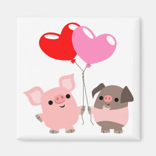 Tangled harten (Cartoon Varkens) Magnet Magneet