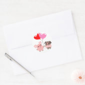 Tangled Hearts (Cartoon Pigs) sticker (Envelop)