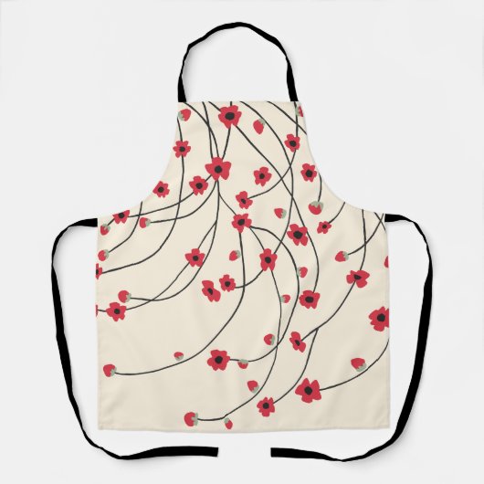 Tangled in Bloom Crimson Red Warm Vanilla Schort (Voorkant)