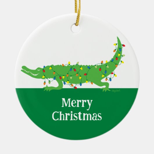 Tangled Lights Gator Ornament (Voorkant)