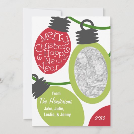 Tangled Lights Kaart met kerstfoto's (Voorkant)