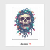 Tangled Skullmas � Funny Xmas Skeleton Sticker (Vel)