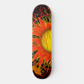 Tangled Sun, kleurrijke zon Abstracte kunst Skateboard (Voorkant)