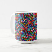 "Tangled" Tiled Abstract Design Mug (Devant gauche)