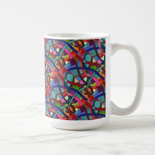 "Tangled" Tiled Abstract Design Mug (Droite)
