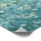 Tangles Branches met kleine witte bloemen Poster (Hoek)