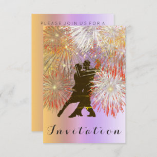 Tango Ball Carnaval Dance Party Goud Ombre Paarse Kaart