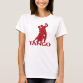 Tango Ballroom Silhouette Red Faux Glitter T-shirt (Voorkant)
