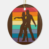 Tango Dance Instructor Distress  Retro Keramisch Ornament (Links)