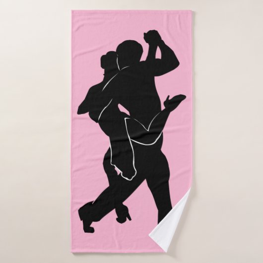 Tango Dancer Couple Pink Bath Towels Colors (Serviette de bain)